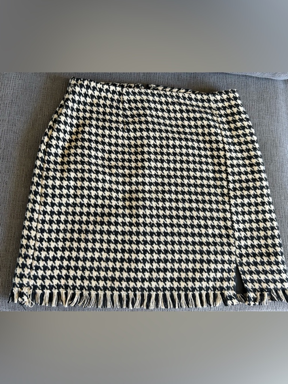 Christian Siriano Black & White Houndstooth Fringe Pencil Skirt $22 OBO